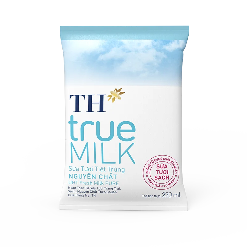 Sưa tươi tiệt trùng TH True Milk không đường 220ml